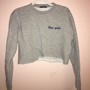 Brandy Melville Cropped Graphic Hoodie